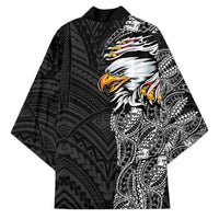 American Samoa Flag Day Kimono Tribal Tattoo with Eagle Black