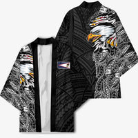 American Samoa Flag Day Kimono Tribal Tattoo with Eagle Black