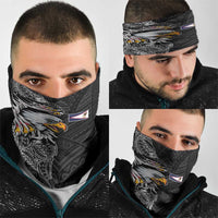 American Samoa Flag Day Neck Gaiter Tribal Tattoo with Eagle Black