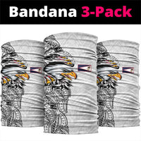 American Samoa Flag Day Neck Gaiter Tribal Tattoo with Eagle White
