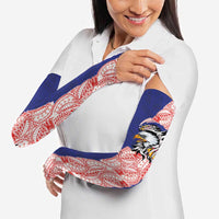 American Samoa Flag Day Arm Sleeves Tribal Tattoo with Eagle Blue-Red