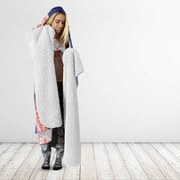 American Samoa Flag Day Hooded Blanket Tribal Tattoo with Eagle Blue-Red