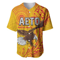 Personalised American Samoa Flag Day Baseball Jersey Fautasi Race Pago Pago-Aeto Eagle Wings Tribal Style LT03 Multicolor - Polynesian Pride