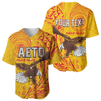 Personalised American Samoa Flag Day Baseball Jersey Fautasi Race Pago Pago-Aeto Eagle Wings Tribal Style LT03 - Polynesian Pride