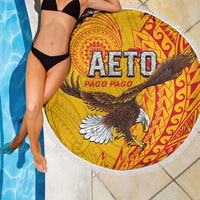 American Samoa Flag Day Beach Blanket Fautasi Race Pago Pago-Aeto Eagle Wings Tribal Style