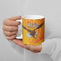 American Samoa Flag Day Ceramic Mug Fautasi Race Pago Pago-Aeto Eagle Wings Tribal Style