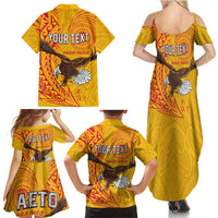 Personalised American Samoa Flag Day Family Matching Summer Maxi Dress and Hawaiian Shirt Fautasi Race Pago Pago-Aeto Eagle Wings Tribal Style