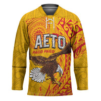 Personalised American Samoa Flag Day Hockey Jersey Fautasi Race Pago Pago-Aeto Eagle Wings Tribal Style