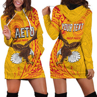 Personalised American Samoa Flag Day Hoodie Dress Fautasi Race Pago Pago-Aeto Eagle Wings Tribal Style
