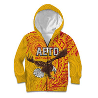 Personalised American Samoa Flag Day Kid Hoodie Fautasi Race Pago Pago-Aeto Eagle Wings Tribal Style
