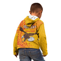 Personalised American Samoa Flag Day Kid Hoodie Fautasi Race Pago Pago-Aeto Eagle Wings Tribal Style