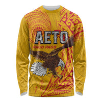 Personalised American Samoa Flag Day Long Sleeve Shirt Fautasi Race Pago Pago-Aeto Eagle Wings Tribal Style