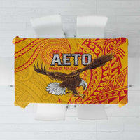 American Samoa Flag Day Tablecloth Fautasi Race Pago Pago-Aeto Eagle Wings Tribal Style