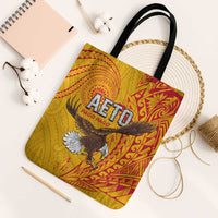 American Samoa Flag Day Tote Bag Fautasi Race Pago Pago-Aeto Eagle Wings Tribal Style LT03 Black Strap One Size Multicolor - Polynesian Pride