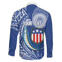 Personalised American Samoa Flag Day Family Matching Puletasi and Hawaiian Shirt Fautasi Race Fagatogo-Iseula O Le Moana Sailfish Tribal Style