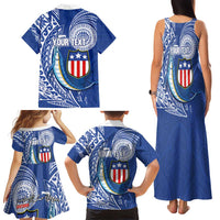 Personalised American Samoa Flag Day Family Matching Tank Maxi Dress and Hawaiian Shirt Fautasi Race Fagatogo-Iseula O Le Moana Sailfish Tribal Style