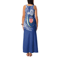 Personalised American Samoa Flag Day Family Matching Tank Maxi Dress and Hawaiian Shirt Fautasi Race Fagatogo-Iseula O Le Moana Sailfish Tribal Style