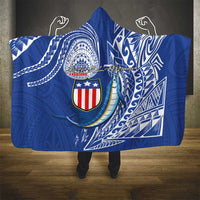 American Samoa Flag Day Hooded Blanket Fautasi Race Fagatogo-Iseula O Le Moana Sailfish Tribal Style