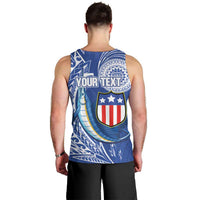 Personalised American Samoa Flag Day Men Tank Top Fautasi Race Fagatogo-Iseula O Le Moana Sailfish Tribal Style