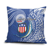American Samoa Flag Day Pillow Cover Fautasi Race Fagatogo-Iseula O Le Moana Sailfish Tribal Style
