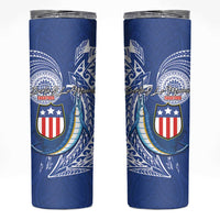 American Samoa Flag Day Skinny Tumbler Fautasi Race Fagatogo-Iseula O Le Moana Sailfish Tribal Style