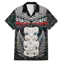 New Zealand Hei Tiki Family Matching Mermaid Dress and Hawaiian Shirt Maori Green Papua Shell Pattern LT03 Dad's Shirt - Short Sleeve Green - Polynesian Pride