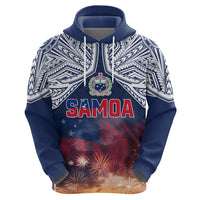 Samoa Indenpendence Day Zip Hoodie Sky Fireworks with Flag Style LT03 - Polynesian Pride
