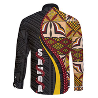 Samoa Siapo Ula Fala Family Matching Long Sleeve Bodycon Dress and Hawaiian Shirt Polynesian Tribal Pattern LT03 - Polynesian Pride