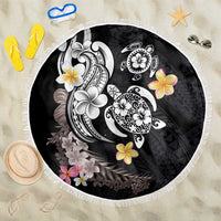 Hawaiian Tropical Plumeria Turtles Beach Blanket Polynesian Art Tattoo