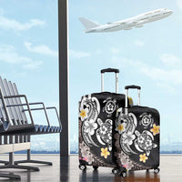 Hawaiian Tropical Plumeria Turtles Luggage Cover Polynesian Art Tattoo