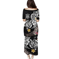 Hawaiian Tropical Plumeria Turtles Puletasi Polynesian Art Tattoo