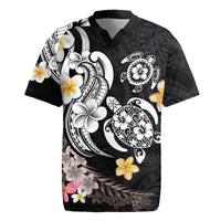 Hawaiian Tropical Plumeria Turtles Rugby Jersey Polynesian Art Tattoo