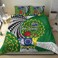Cook Islands Independence Day Bedding Set National Flag and Emblem with Tatau Tattoo
