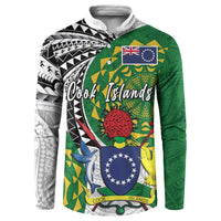 Cook Islands Independence Day Button Sweatshirt National Flag and Emblem with Tatau Tattoo LT03 - Polynesian Pride