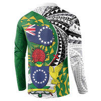 Cook Islands Independence Day Button Sweatshirt National Flag and Emblem with Tatau Tattoo LT03 - Polynesian Pride