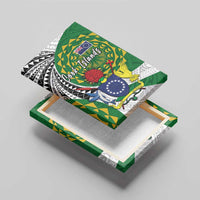 Cook Islands Independence Day Canvas Wall Art National Flag and Emblem with Tatau Tattoo