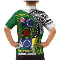 Cook Islands Independence Day Family Matching Mermaid Dress and Hawaiian Shirt National Flag and Emblem with Tatau Tattoo