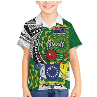 Cook Islands Independence Day Family Matching Mermaid Dress and Hawaiian Shirt National Flag and Emblem with Tatau Tattoo