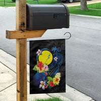 Palau Independence Day Garden Flag Melanesian Tattoo with Hibiscus