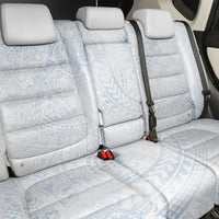 Hawaiian Turtles and Leis Back Car Seat Cover Tribal Kakau Pattern Airy White Blue Cloud Vibe LT03 - Polynesian Pride