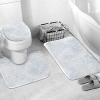 Hawaiian Turtles and Leis Bathroom Set Tribal Kakau Pattern Airy White Blue Cloud Vibe LT03 Mat Set Only (3 pcs) One Size White - Polynesian Pride