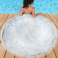 Hawaiian Turtles and Leis Beach Blanket Tribal Kakau Pattern Airy White Blue Cloud Vibe LT03 - Polynesian Pride