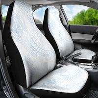 Hawaiian Turtles and Leis Car Seat Cover Tribal Kakau Pattern Airy White Blue Cloud Vibe LT03 - Polynesian Pride