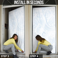 Hawaiian Turtles and Leis Door Cover Tribal Kakau Pattern Airy White Blue Cloud Vibe LT03 - Polynesian Pride