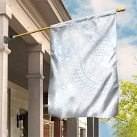 Hawaiian Turtles and Leis Garden Flag Tribal Kakau Pattern Airy White Blue Cloud Vibe LT03 House Flag White - Polynesian Pride