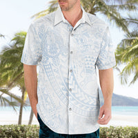 Hawaiian Turtles and Leis Hawaiian Shirt Tribal Kakau Pattern Airy White Blue Cloud Vibe LT03 - Polynesian Pride