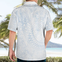 Hawaiian Turtles and Leis Hawaiian Shirt Tribal Kakau Pattern Airy White Blue Cloud Vibe LT03 - Polynesian Pride