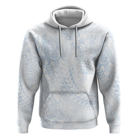 Hawaiian Turtles and Leis Hoodie Tribal Kakau Pattern Airy White Blue Cloud Vibe LT03 Pullover Hoodie White - Polynesian Pride