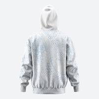 Hawaiian Turtles and Leis Hoodie Tribal Kakau Pattern Airy White Blue Cloud Vibe LT03 - Polynesian Pride