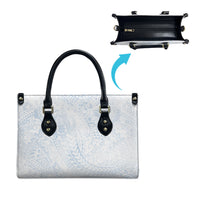 Hawaiian Turtles and Leis Leather Bag Tribal Kakau Pattern Airy White Blue Cloud Vibe LT03 - Polynesian Pride